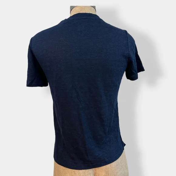 Tory Burch Wild Thing Silk Front Navy‎ T-Shirt XXS - Picture 4 of 7